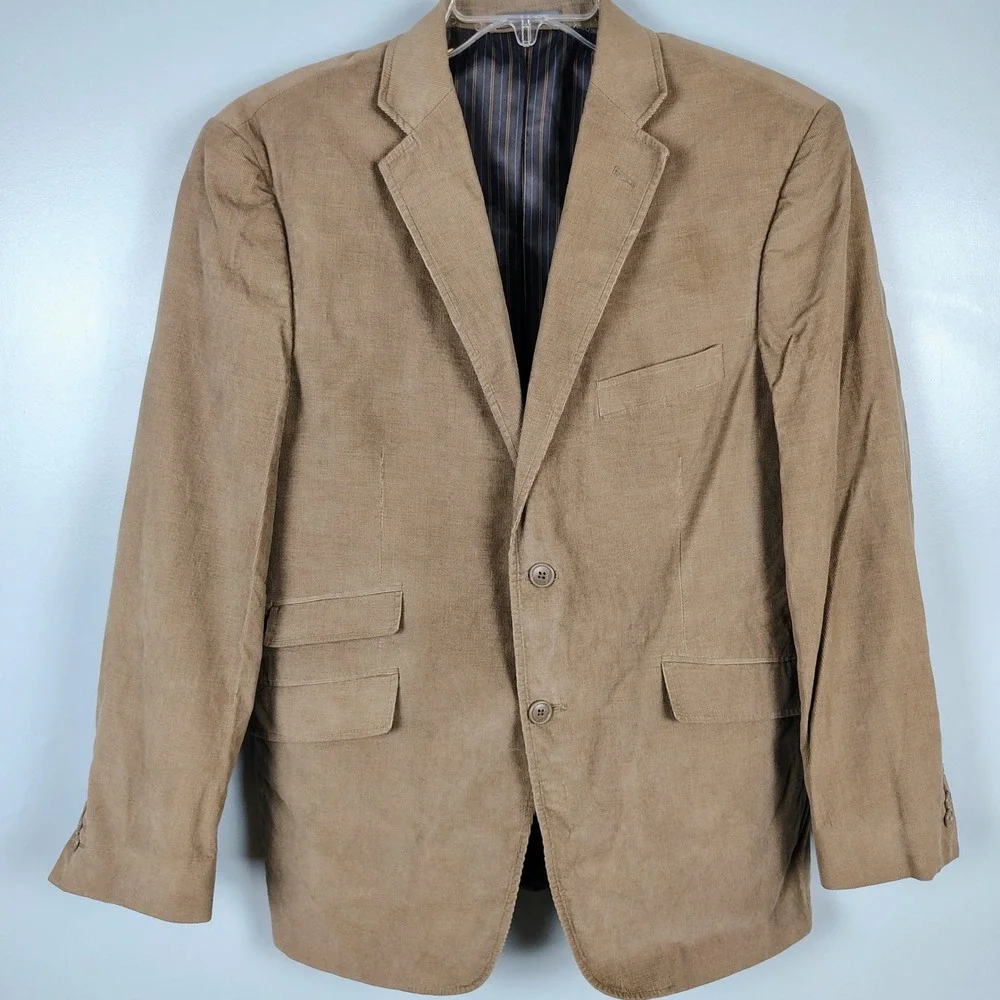 Madison Mens 42R Corduroy Blazer Brown 100% Cotton Dark Academia Preppy SZ 42R